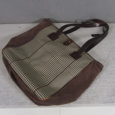 Bolso de Hombro Ralph Lauren Pata de Gallo Gamuza Viaje Cuadros Boho Gitano Y2k Años 90 Foto 1 de 4
