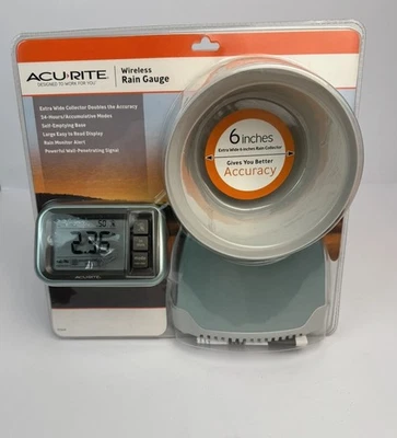 Acurite Pluviómetro 6" Extra Ancho Clima Lluvia Colector Inalámbrico NUEVO SELLADO Foto 1 de 4