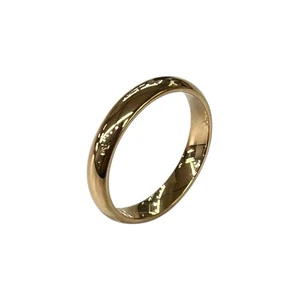 9ct 9k Yellow Gold Half Round Plain Polished Unisex Wedding Band 4mm Size R. New - Picture 1 of 7