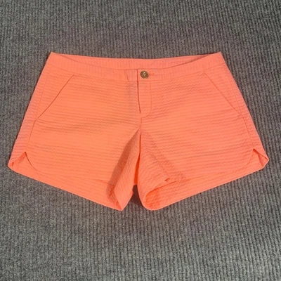 Pantalones Cortos Lilly Pulitzer Mujer 00 30x4 Rosa Seersucker Ligeros Costeros Lujo Foto 1 de 4