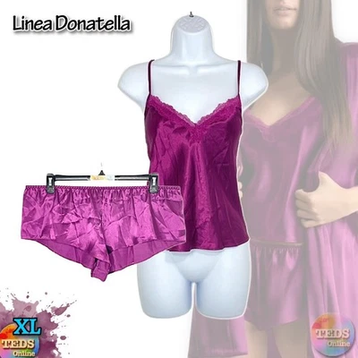 Nuevo con etiquetas Conjunto de pijama y camisola XL para mujer Linea Donatella en baya Foto 1 de 4