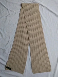 Lauren Ralph Lauren Lambswool Angora Blend Cable Knit Neck Scarf Beige 8’’х66’’ - Picture 1 of 7