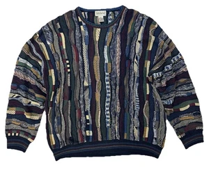 Suéter Tejido 3D Alfani De Colección Para Hombres XL Colorido Estilo Coogi Algodón Acrílico Años 90 - Imagen 1 de 7