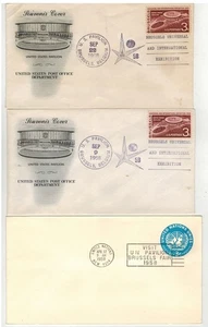 1958 BRUSSELS BELGIUM INTERNATIONAL EXHIBITION #1104 SET OF 3 CANCEL DATES - Picture 1 of 1