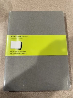 Moleskine Cahier Journal Plain/Blank 7.5"x10" Soft Cover 120 pages Gray 3pk NEW - Image 1 of 4