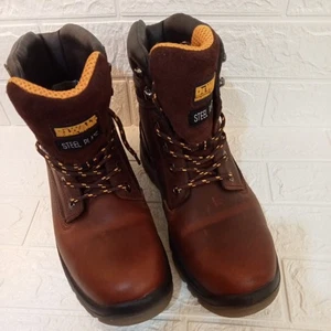 DeWaltTitanium Leather S3 WR Safety Steel Toe Lace Up Boots New in Box size 8/42 - Picture 1 of 8