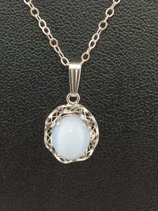 ALICE CAVINESS Vintage 925 Sterling Silber filigran blauer Stein Anhänger Halskette  - Bild 1 von 9