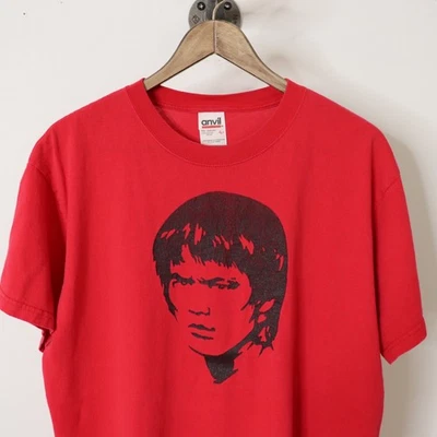 Camiseta Roja Gráfica Retrato Bruce Lee De Colección Rara Talla L Foto 1 de 4