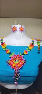 Beaded Jewelry Set Beautiful Colorful Bead Hummingbird Necklace Beautiful... - Picture 1 of 17