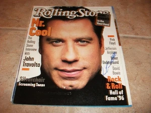 Foto de portada firmada autografiada de la revista Rolling Stone F8 de John Travolta - Imagen 1 de 1