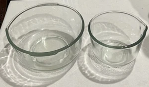 Set 2 Vintage Fire King Glas Rührschüsseln für Sunbeam Mixmaster klein groß - Bild 1 von 2