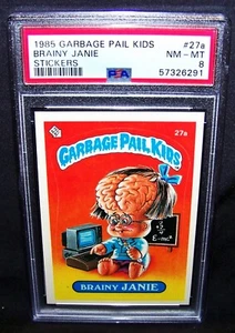 GARBAGE PAIL KIDS, 1985, 1st Series, #27a Brainy JANIE, Matte, OS1, PSA 8, NM-MT - Picture 1 of 2