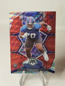 2022 Panini Mosaic Evan Neal Red Wave Prizm /9 Rookie New York Giants SSP RC - Picture 1 of 3
