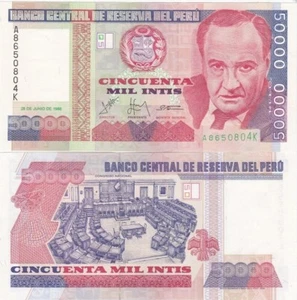 Peru - 50000 Intis 1988 UNC P. 142 Lemberg-Zp - Picture 1 of 1