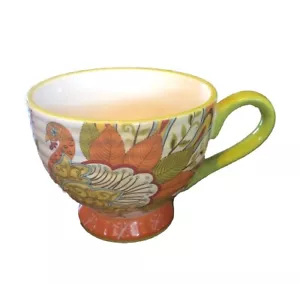 Thanksgiving Turkey Mug/Soup/Noodle Bowl. Colorful Fall - Picture 1 of 9