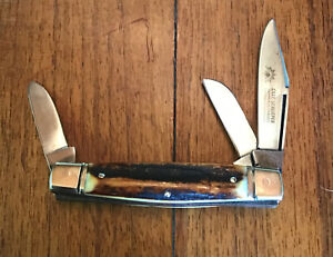 Carl Schlieper German Eye Vintage Stag Folding Knife - Stockman - 3-1/2”