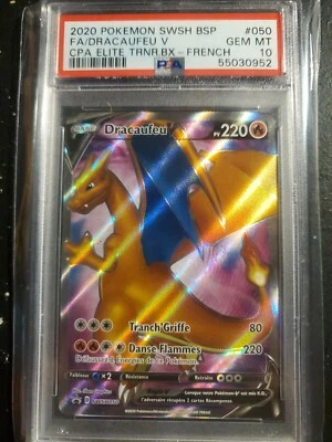 Champion’s Path Charizard V SWSH050 French Dracaufeu PSA 10 Gem Mint SSP POP 131 - Image 1 of 2