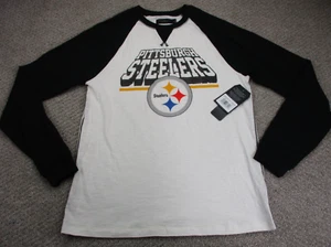 Pittsburgh Steelers Shirt Adult Small S Raglan Long Sleeve Junk Food Mens NEW - Picture 1 of 14