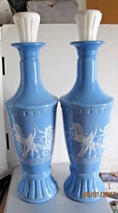 Eine Jim Beam Whiskey Blau Glas 14" Flasche Griechisch Vintage 1960 Dekanter - Bild 1 von 3