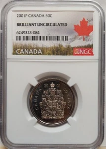 2001-P CANADA 50 CENT NGC-BRILLIANT UNCIRCULATED - Picture 1 of 2