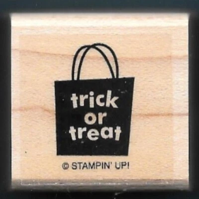 BOLSA TRUCO O TRATO Halloween Stampin' Up! Brocas de bingo espeluznantes de madera sello de goma Foto 1 de 2