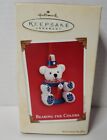 Hallmark Keepsake 2003 Bearing The Colors Patriotic Teddy Bear Ornament Holiday