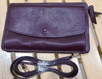 Bolso bandolera de cuero halógeno nuevo sin etiquetas. Sostiene teléfono más grande. Foto 1 de 4