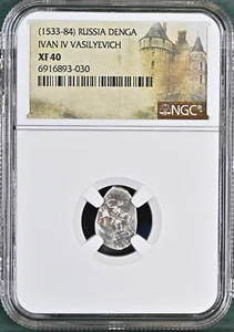 Ivan IV Vasilyevich The Terrible Russia NGC XF40 Silver Denga AD 1533-84 Tyrant - Picture 1 of 2