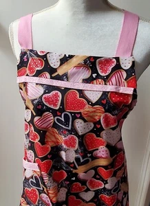 Valentine Cookies hearts apron hand crafted full cooking baking apron Pink Red - Bild 1 von 4