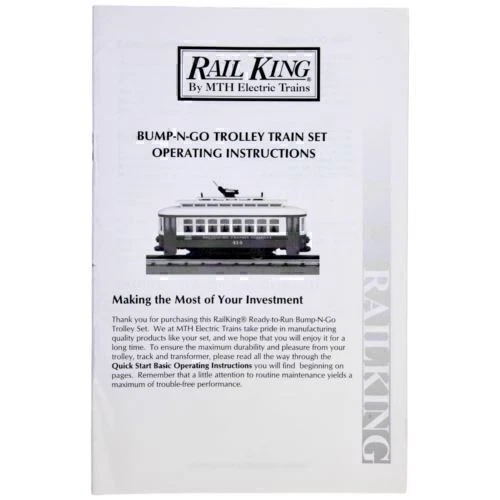 RAIL KING MTH Electric Train BUMP-N-GO Trolley Train Set Operating Instructions - Image 1 of 1