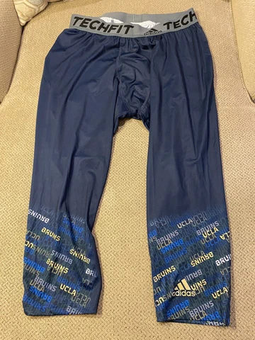 Mens Adidas Spandex Compression 3/4 Pants Ucla Bruins Basketball Tights  2XL Cover