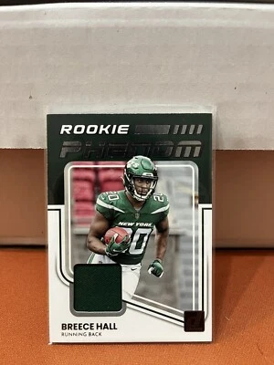 2022 Donruss  Rookie Phenom Patch Mem Jets Breece Hall #RPJ-13 - Image 1 of 2