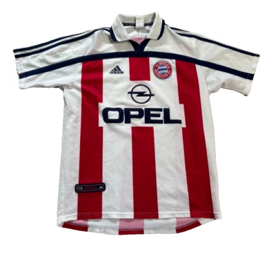 Bayern München FCB Trikot Heim Gr. M 98/00 Adidas Opel Weiß Rot - Bild 1 von 4