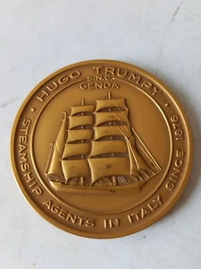 MEDAGLIONE HUGO TRUMPY GENOVA SOCIETA' COSTRUZIONI NAVALI - Picture 1 of 2