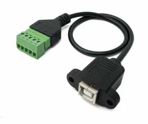 USB 2.0 Cable 30 CM Type B Socket To 5 Pin Leiterplattenstecker Adapter Black - Afbeelding 1 van 4