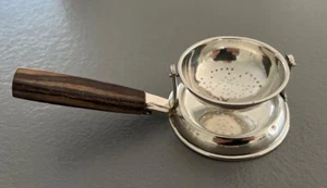 Antikes französisches Art Deco Sterlingsilber Teesieb Palissandre Griff Minerva - Bild 1 von 8