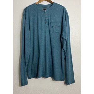 Footaction Size XL Men's Green Athletic Fit Henley Shirt Long Sleeve Pocket - Picture 1 of 5
