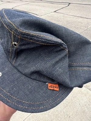 70s Levi’s Denim Newsboy Hat Leather Patch Nos Deadstock  - Image 1 of 4