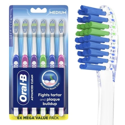 Oral-B Indicator Max Toothbrushes, Indicator Bristles, Medium, 6 Ct - Image 1 of 4
