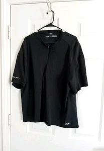 Oakley Men’s 1/4 Zip Golf Shirt XXL Henley Short Sleeve Black Casual Preppy  - Picture 1 of 8