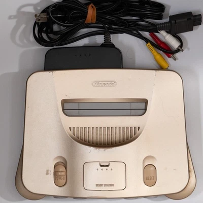 *cosmetic damage* Nintendo 64 Console NUS-001 & Cables - Gold - Region Free - Image 1 of 4