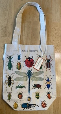 Cavallini & Co. Bugs & Insects Vintage Style Canvas Tote Bag 100% Natural Cotton - Image 1 of 4