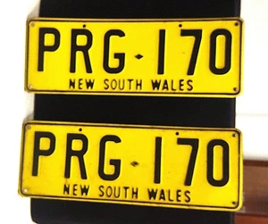 NUMBER PLATES VINTAGE NSW MATCHING SET OF 2 COLLECTIBLE DISPLAY ITEMS ONLY - Picture 1 of 2