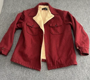 Vintage McGregor Mackinaw Jacke rot Jagd Wollmantel Sherpa gefüttert Large - Bild 1 von 8