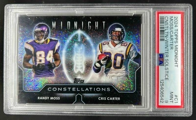 2024 Topps Midnight Cris Carter Randy Moss Constellations Solstice #/35 PSA 9 — 第 1/2 张图片