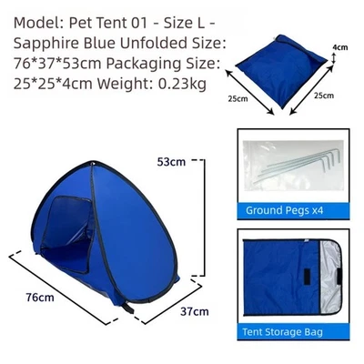 Outdoor Pet Tent Popup Shelter for Small Dogs and Cats with UV Protection - Image 1 of 4