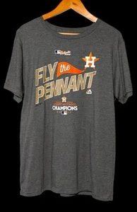 T-shirt manica corta Houston Astros AL Champions Fly the Pennant Majestic 2017 taglia L - Foto 1 di 8