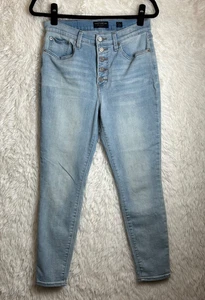 Lucky Brand 8/29 Light Wash Bridgette Ankle High Rise Skinny Denim Button Jeans - Bild 1 von 11