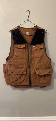 VTG Carhartt Bird Hunting Vest VU256 Brown Tan Union Made in USA Game Pocket M - Image 1 of 4