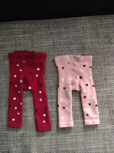 2 Leggings rot/rosa gepunktet, Gr. 74/80 - Bild 1 von 5